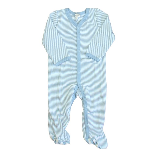Spendid Blue | White 1-piece footed Pajamas 3-6 Months 
