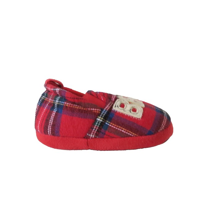 Target Red Plaid Slippers 9-12 Months 