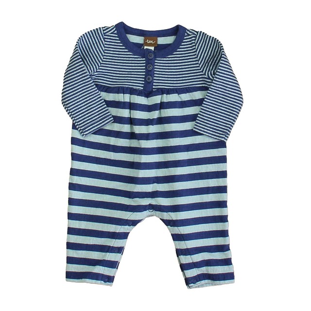 Tea Blue Stripe Long Sleeve Outfit 0-3 Months 