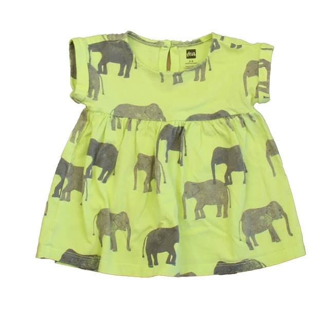 Tea Green Elephants Dress 3-6 Months 