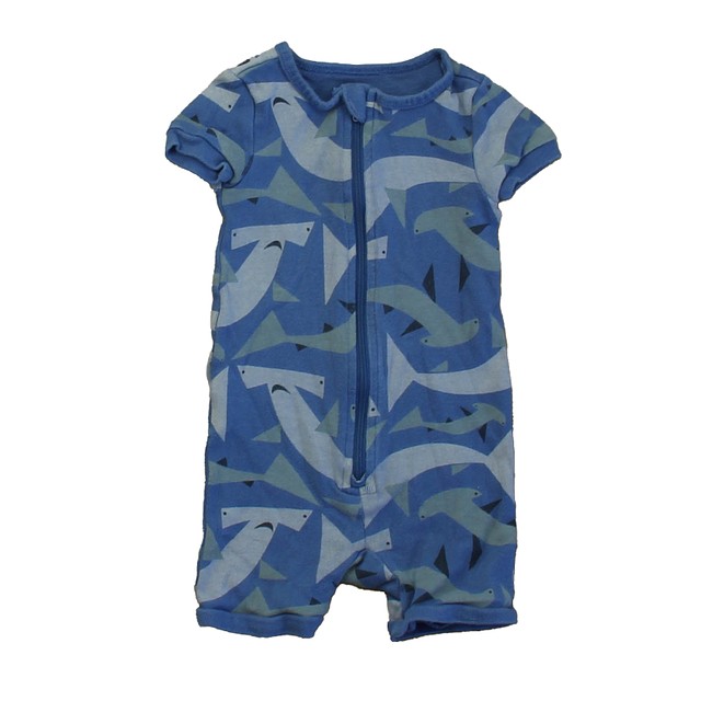 Tea Blue Sharks 1-piece Non-footed Pajamas 9-12 Months 
