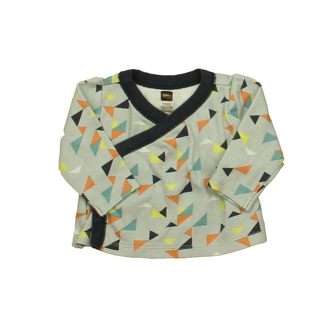 Tea Gray | Navy | Orange Triangles Long Sleeve Shirt Newborn 