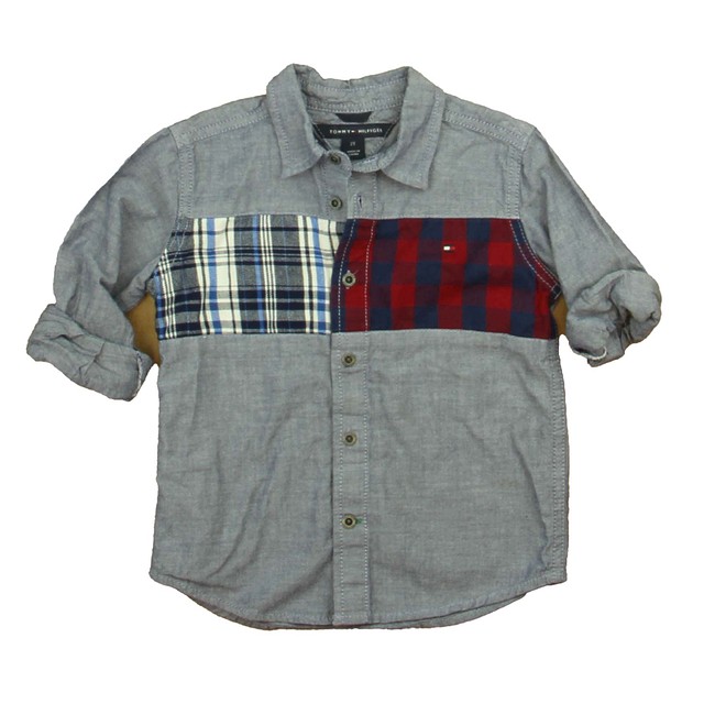 Tommy Hilfiger Blue | Red Plaid Button Down Long Sleeve 2T 