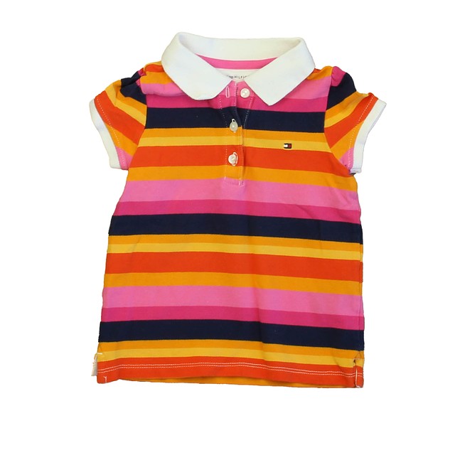 Tommy Hilfiger Pink | Blue | Orange Stripe Polo Shirt 2T 