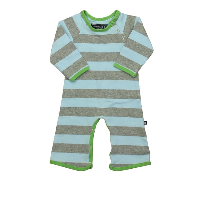Tooby Doo Blue | Gray Stripe Long Sleeve Outfit 0-3 Months 