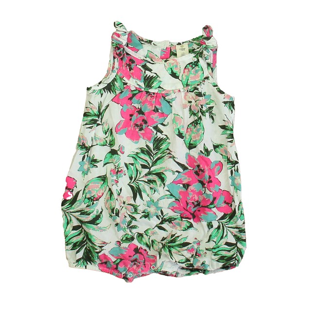 Tucker + Tate Pink | Green Floral Romper 12 Months 