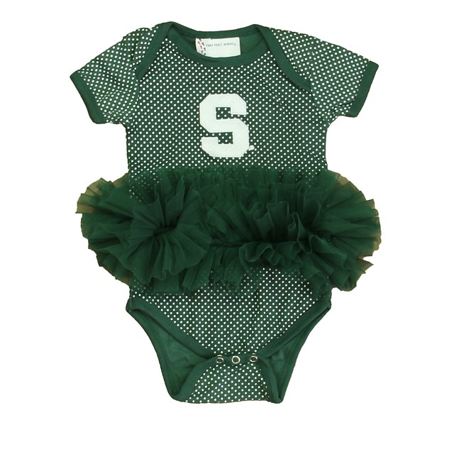 Two Feet Ahead Green | White Michigan State Spartans Dress 12 Months 