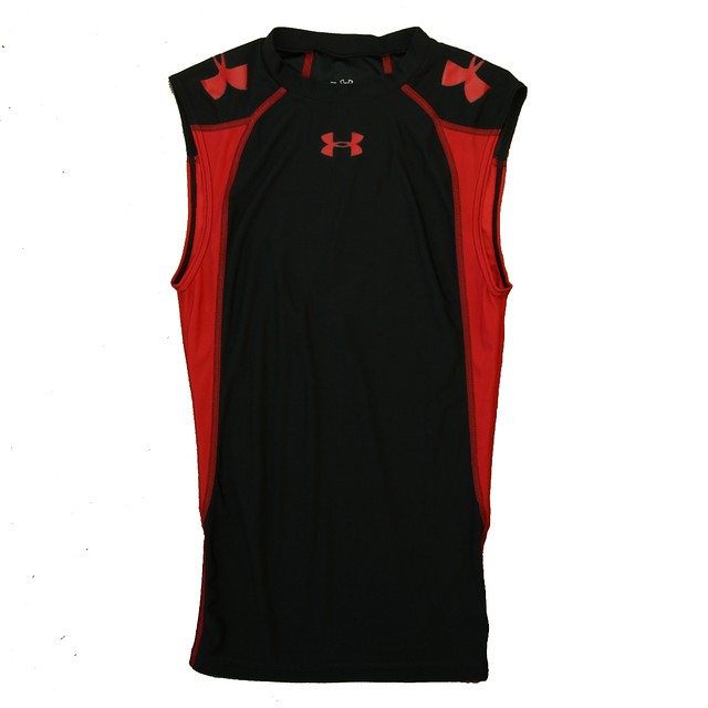Under Armour Black | Red Athletic Top Junior Small 