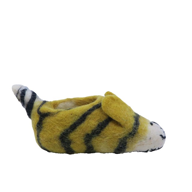 Unknown Brand Yellow Felted Tiger Slippers 5-6 Toddler 