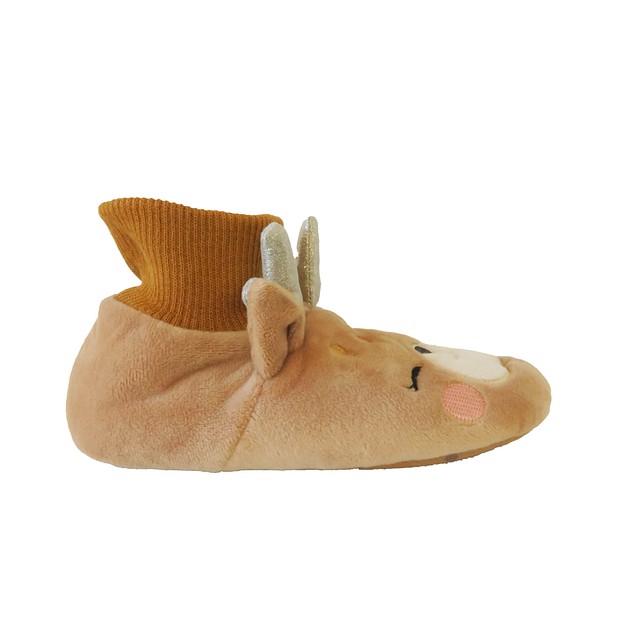 Unknown Brands Brown Reindeer Slippers 9-10 Toddler 