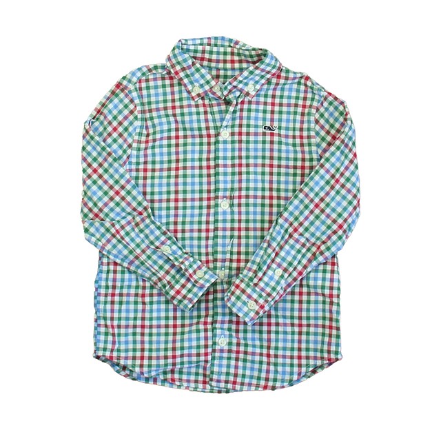 Vineyard Vines Green | Red | Blue Button Down Long Sleeve 3T 
