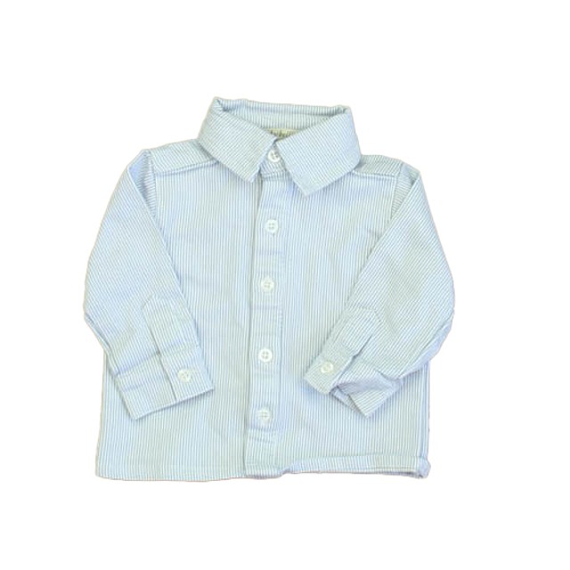 Wendy Bellissimo Blue | White Stripe Button Down Long Sleeve 0-3 Months 