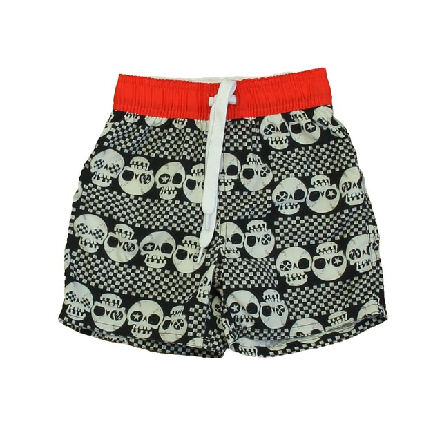 Wes & Willy Black | White Skulls 1-piece Swimsuit 3T 