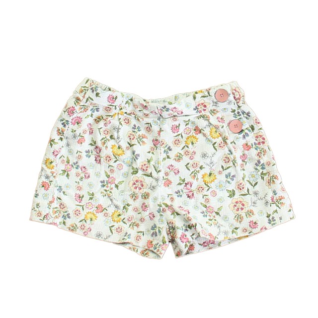 Zara Ivory Floral Shorts 3-4T 